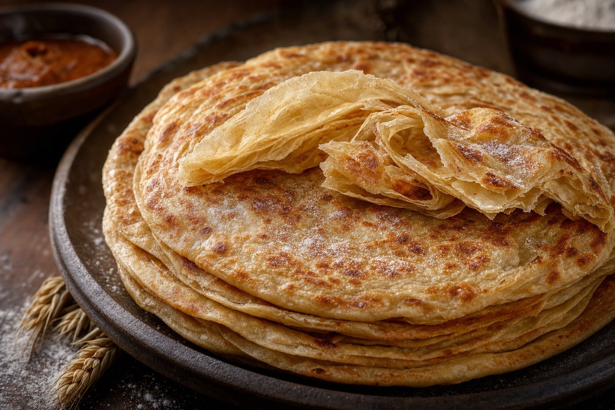 Fresh paratha bread